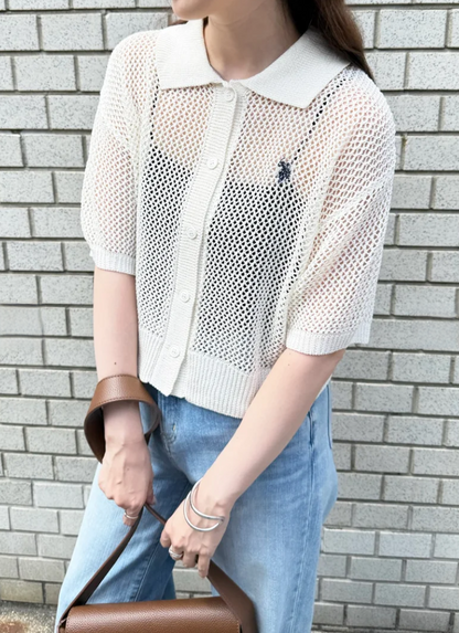 日本直送US POLO ASSN Embroidered Mesh Knit ❤️‍🔥截單日7月1日 ❤️‍🔥