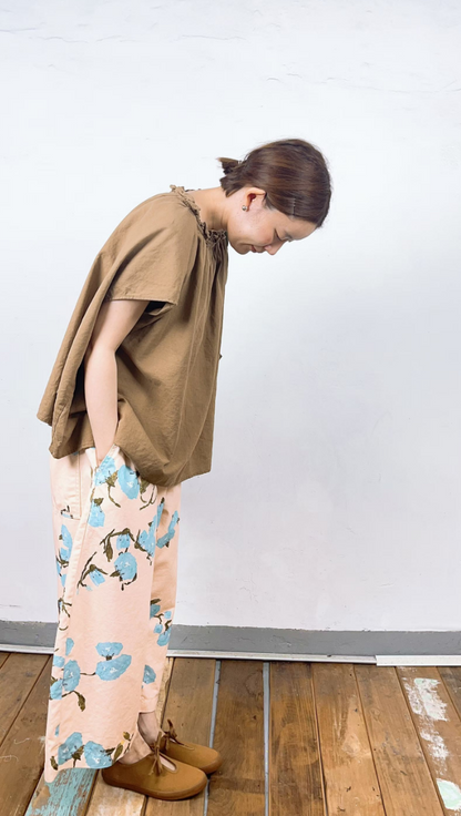 韓國直送Impressionist Floral Cropped Pants