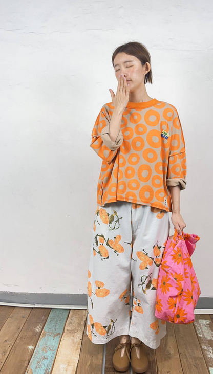 韓國直送Impressionist Floral Cropped Pants