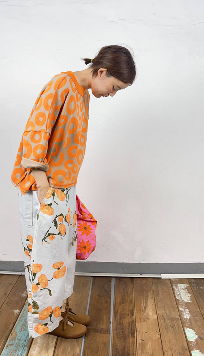 韓國直送Impressionist Floral Cropped Pants