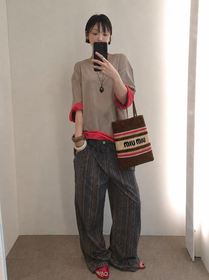 韓國直送Accent Sleeve Loose Fit Tee