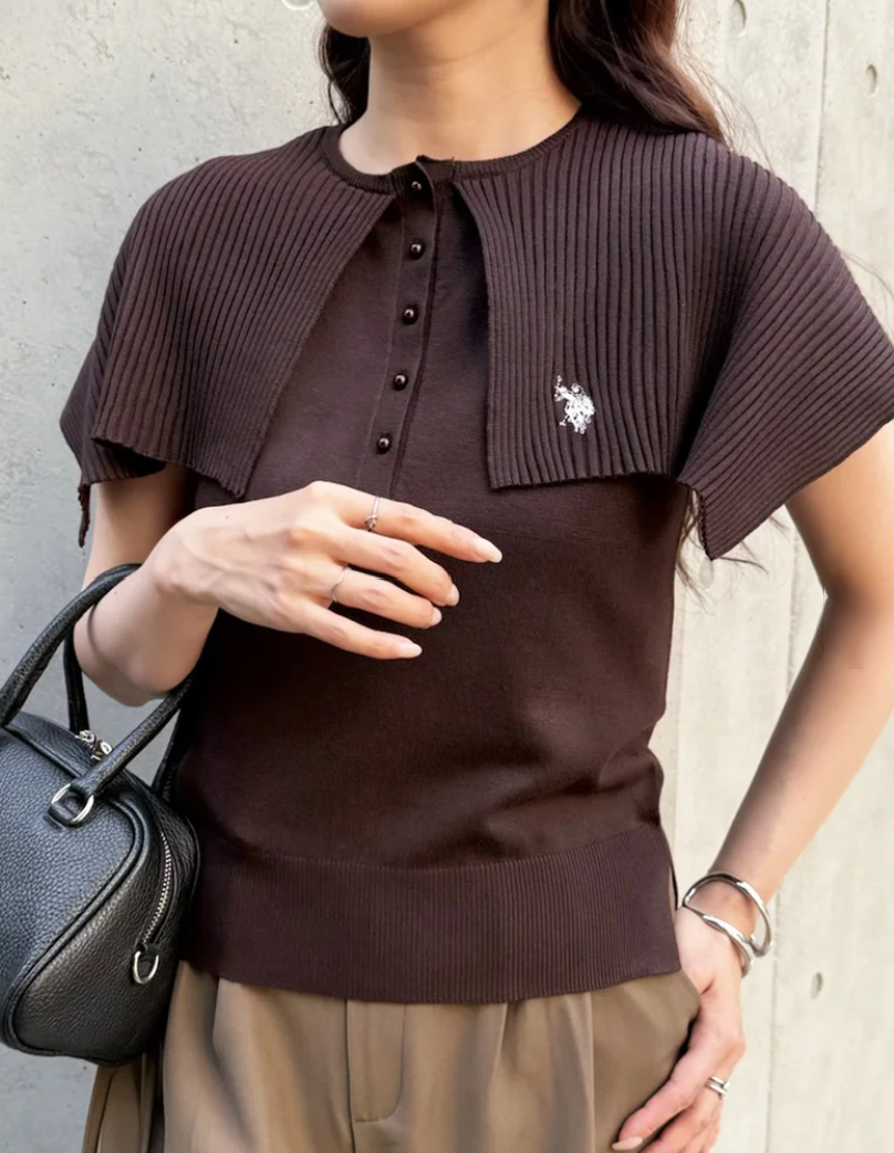 🌟While stocks last🌟Direct from Japan US POLO ASSN Layered Big Collar Knit ❤️‍🔥Order deadline July 8th 22:30 ❤️‍🔥