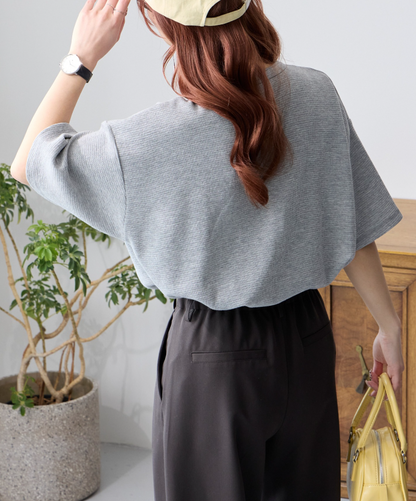 日本直送 U.S. POLO ASSN 別注 Embroidered Waffle Henley Neck Tee