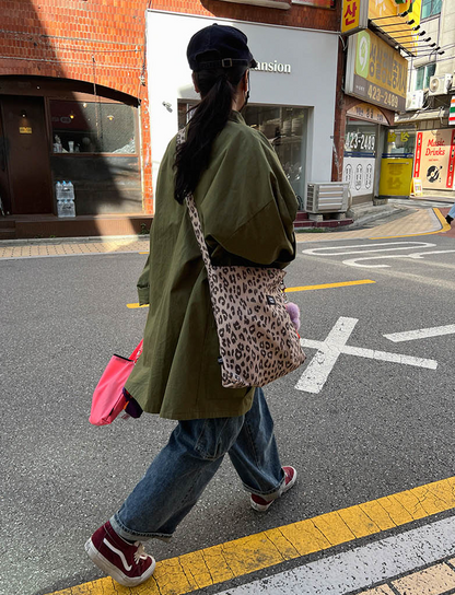 韓國直送Jammyfinger Leopard Tumbler Cross Bag