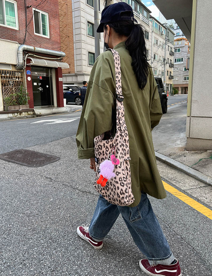 韓國直送Jammyfinger Leopard Tumbler Cross Bag