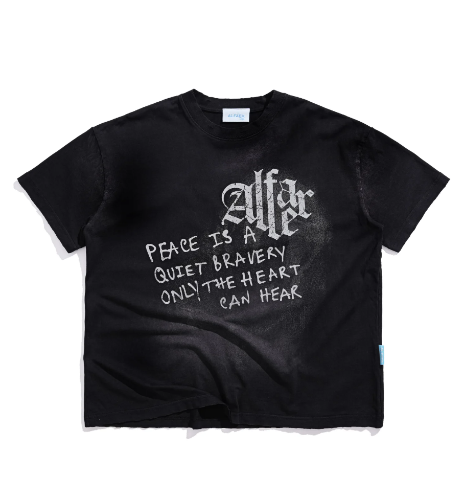 Alfaer Quiet Bravery Washed Tee / Denim Shorts