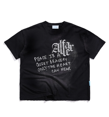 Alfaer Quiet Bravery Washed Tee / Denim Shorts