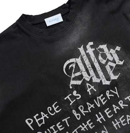 Alfaer Quiet Bravery Washed Tee / Denim Shorts
