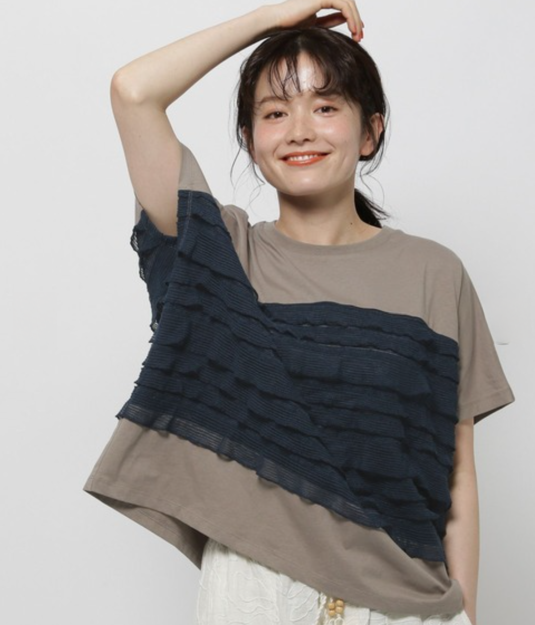 Frill Mesh French Pullover