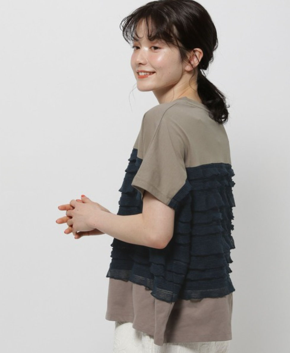 Frill Mesh French Pullover
