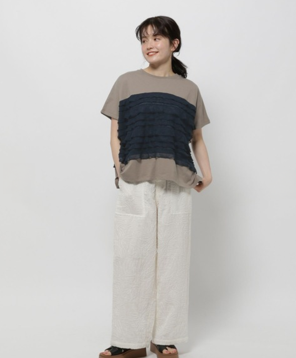 Frill Mesh French Pullover