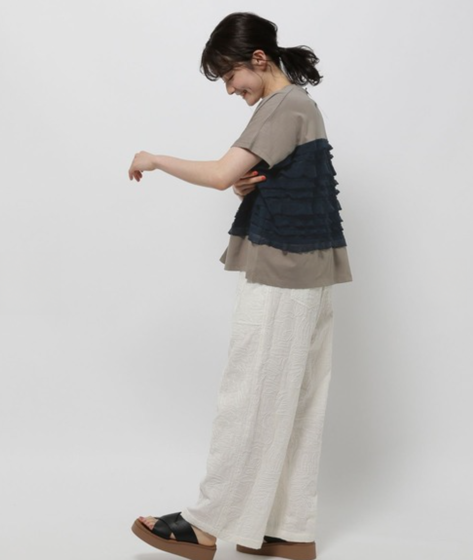 Frill Mesh French Pullover