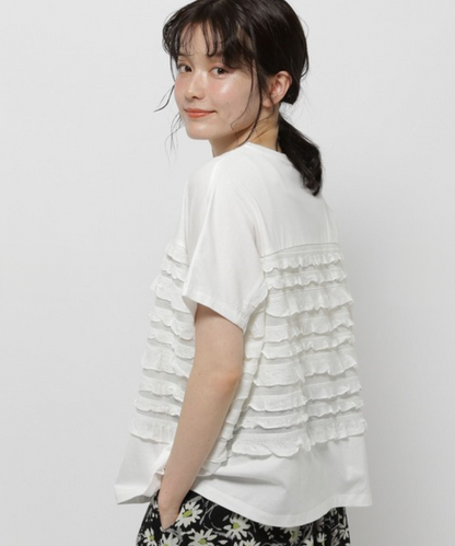 Frill Mesh French Pullover