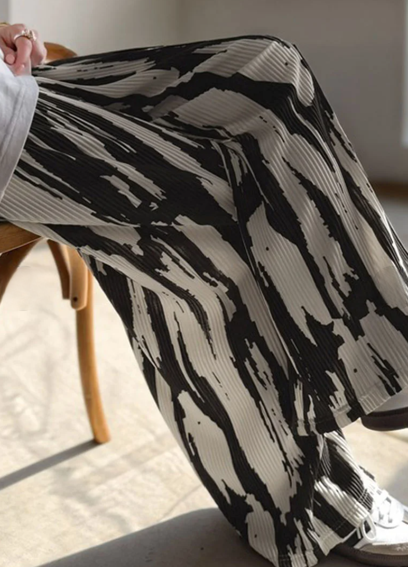 日本直送Patterned Fine Pleated Pants