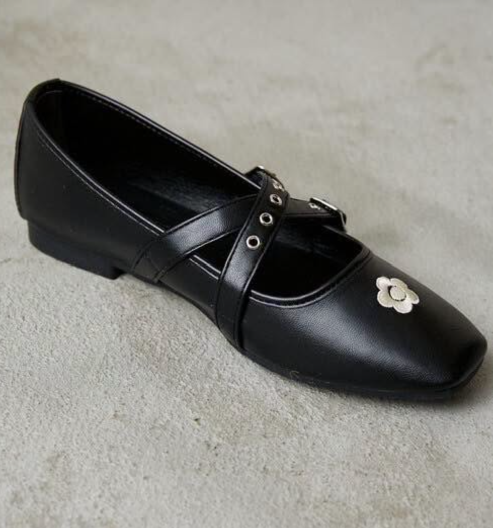 Direct from Japan Mary Quant × PUBLUX Eyelet Cross Belt Ballet Flats (Limited Edition)
