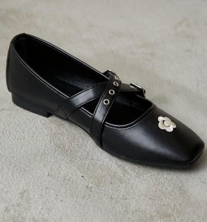 Direct from Japan Mary Quant × PUBLUX Eyelet Cross Belt Ballet Flats (Limited Edition)