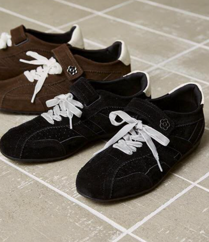 Direct from Japan: Mary Quant × Publux Faux Suede Velour Ribbon Velcro Sneakers