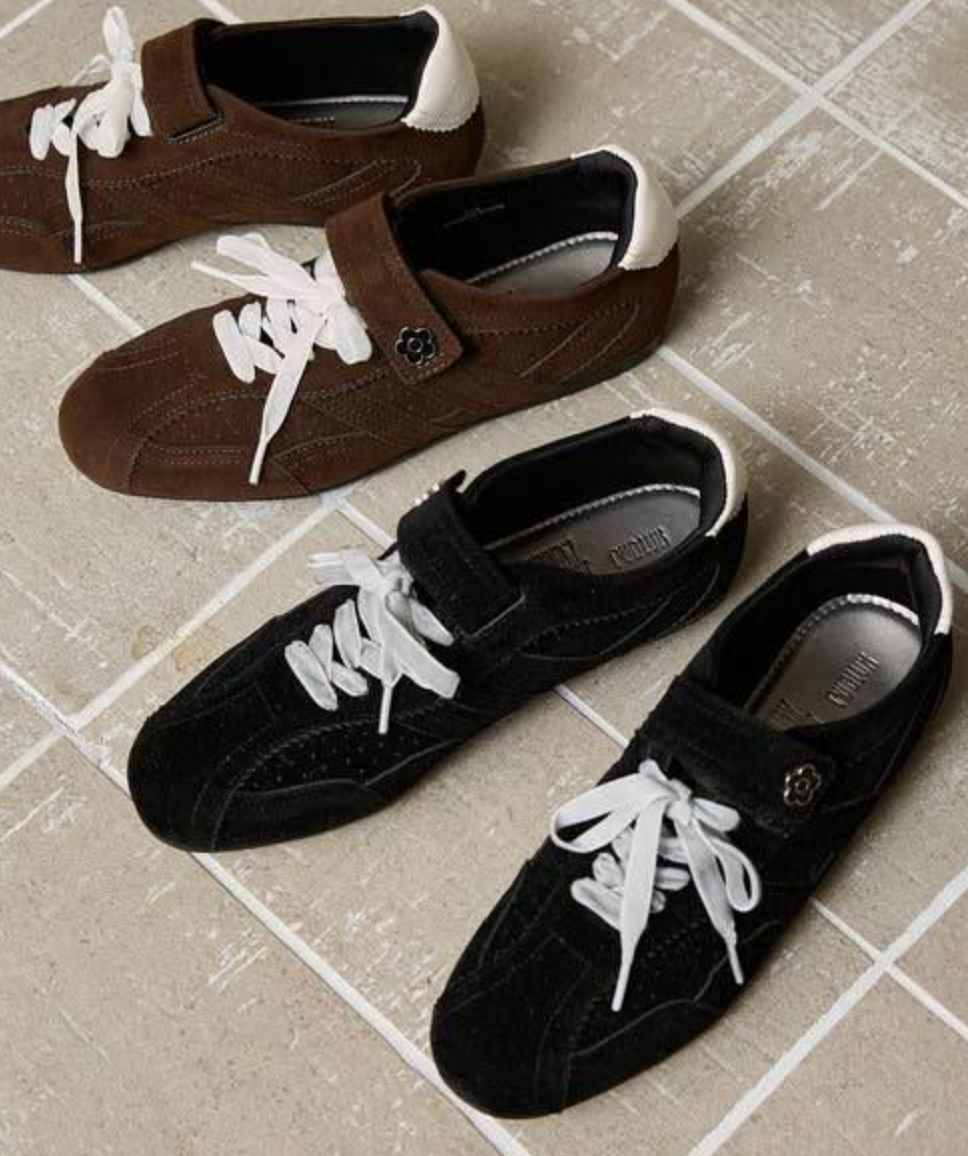 Direct from Japan: Mary Quant × Publux Faux Suede Velour Ribbon Velcro Sneakers