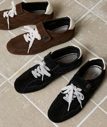 Direct from Japan: Mary Quant × Publux Faux Suede Velour Ribbon Velcro Sneakers