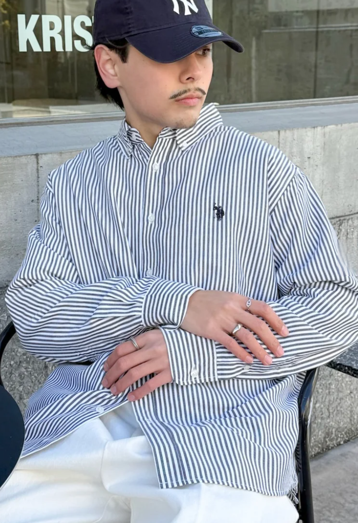 日本直送US POLO ASSN Embroidery Bd Shirt Bd Long Sleeve Shirt