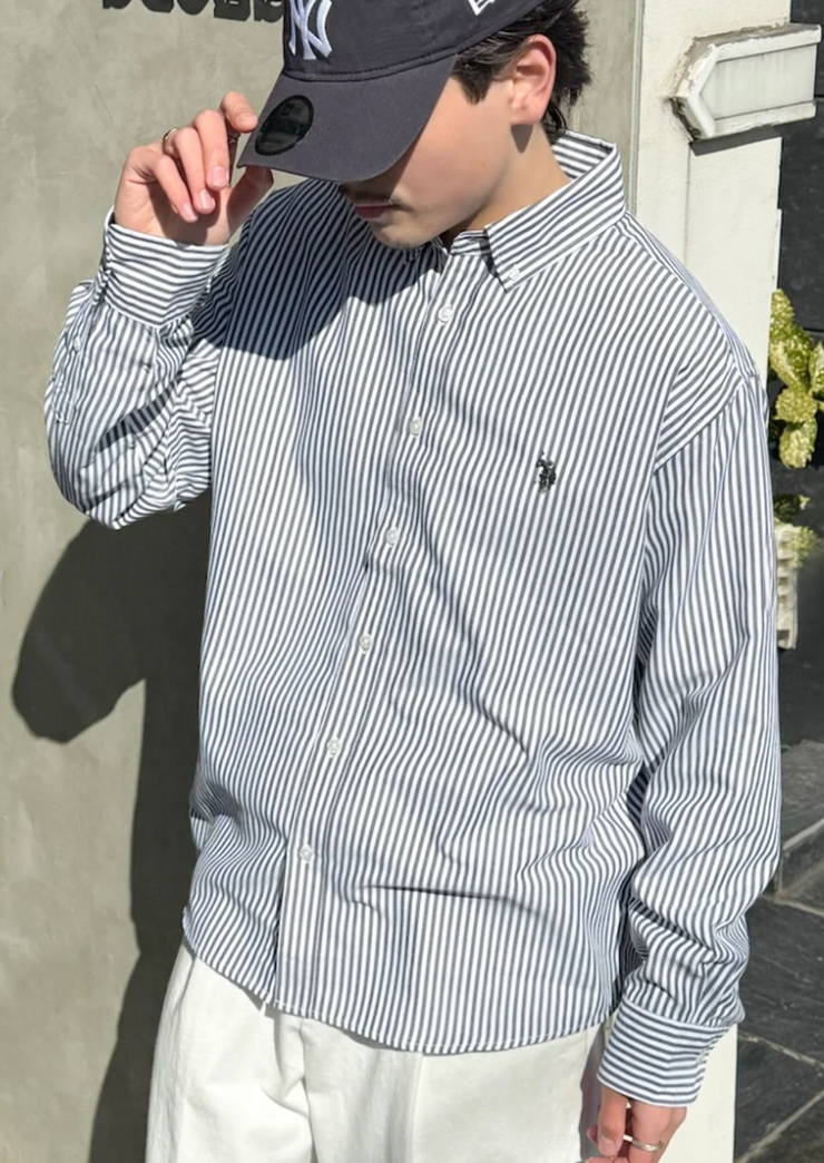 日本直送US POLO ASSN Embroidery Bd Shirt Bd Long Sleeve Shirt