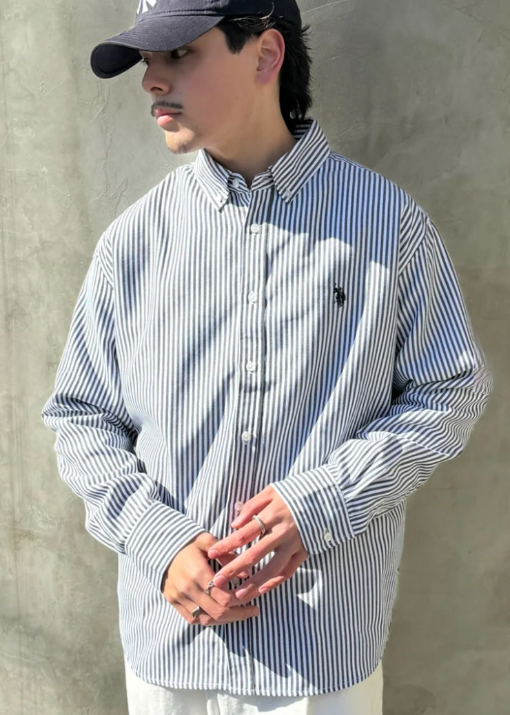 日本直送US POLO ASSN Embroidery Bd Shirt Bd Long Sleeve Shirt