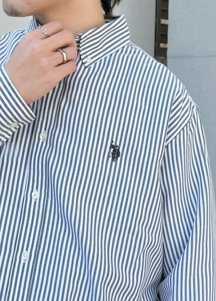 日本直送US POLO ASSN Embroidery Bd Shirt Bd Long Sleeve Shirt