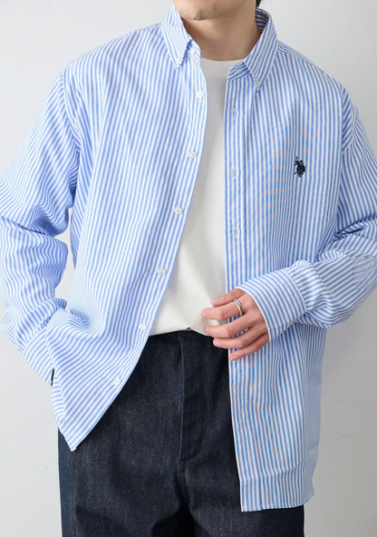 日本直送US POLO ASSN Embroidery Bd Shirt Bd Long Sleeve Shirt