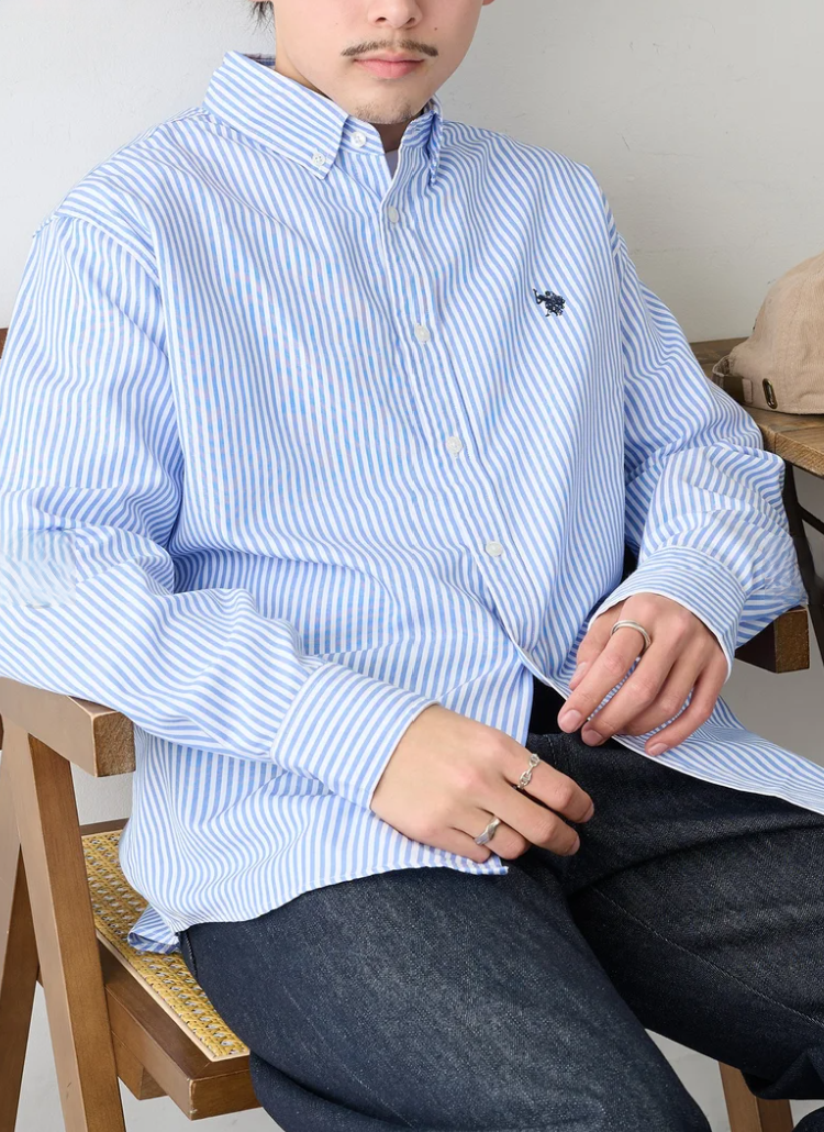 日本直送US POLO ASSN Embroidery Bd Shirt Bd Long Sleeve Shirt
