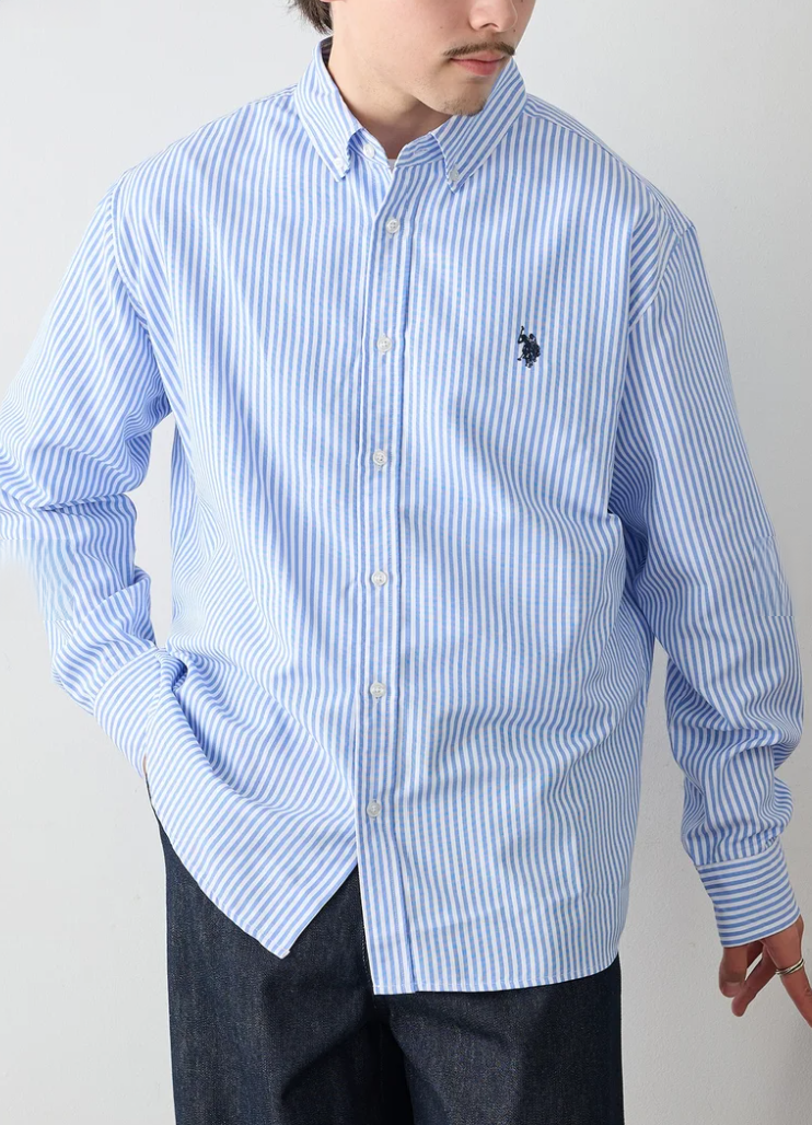 日本直送US POLO ASSN Embroidery Bd Shirt Bd Long Sleeve Shirt