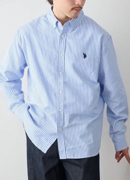 日本直送US POLO ASSN Embroidery Bd Shirt Bd Long Sleeve Shirt