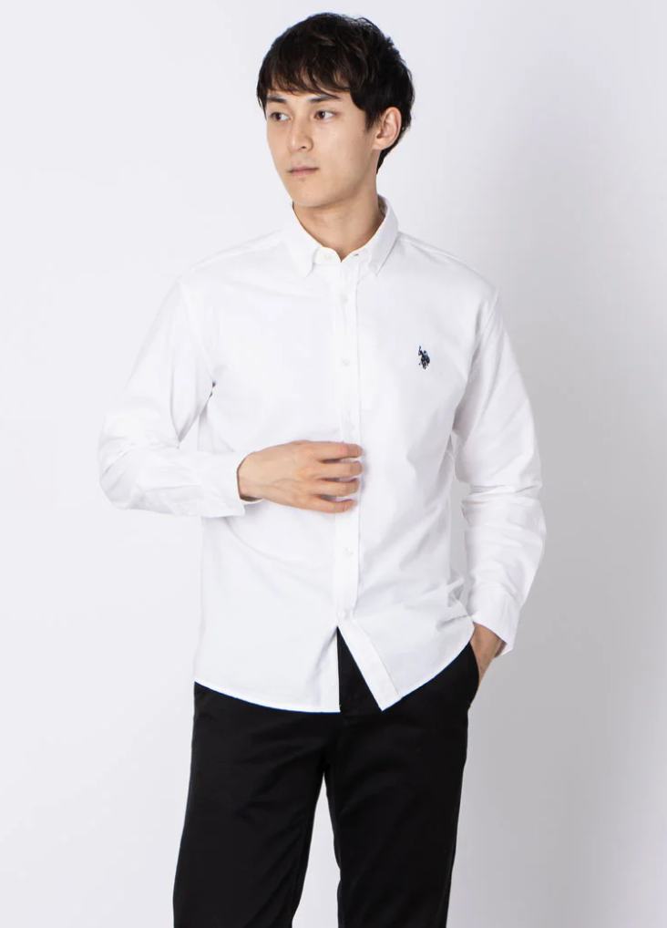 日本直送US POLO ASSN Embroidery Bd Shirt Bd Long Sleeve Shirt