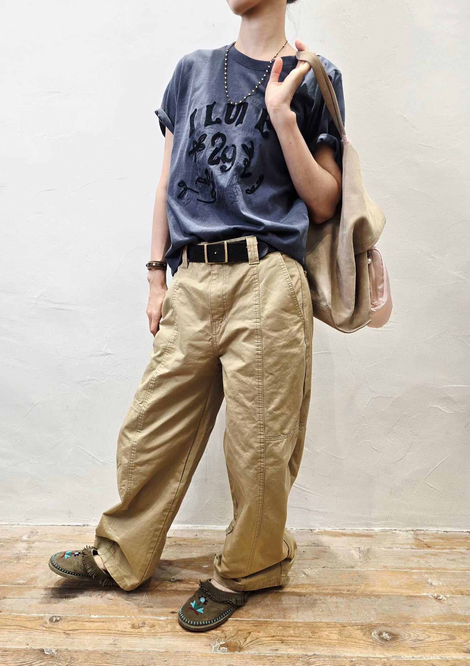 韓國直送Doodle Printed Vintage Tee