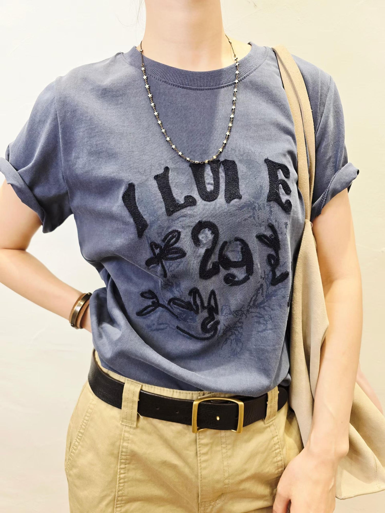 韓國直送Doodle Printed Vintage Tee