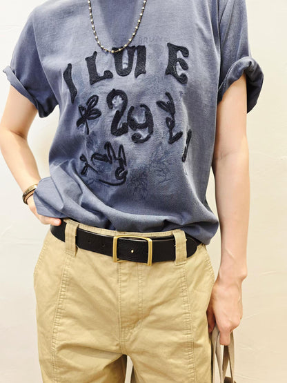 韓國直送Doodle Printed Vintage Tee