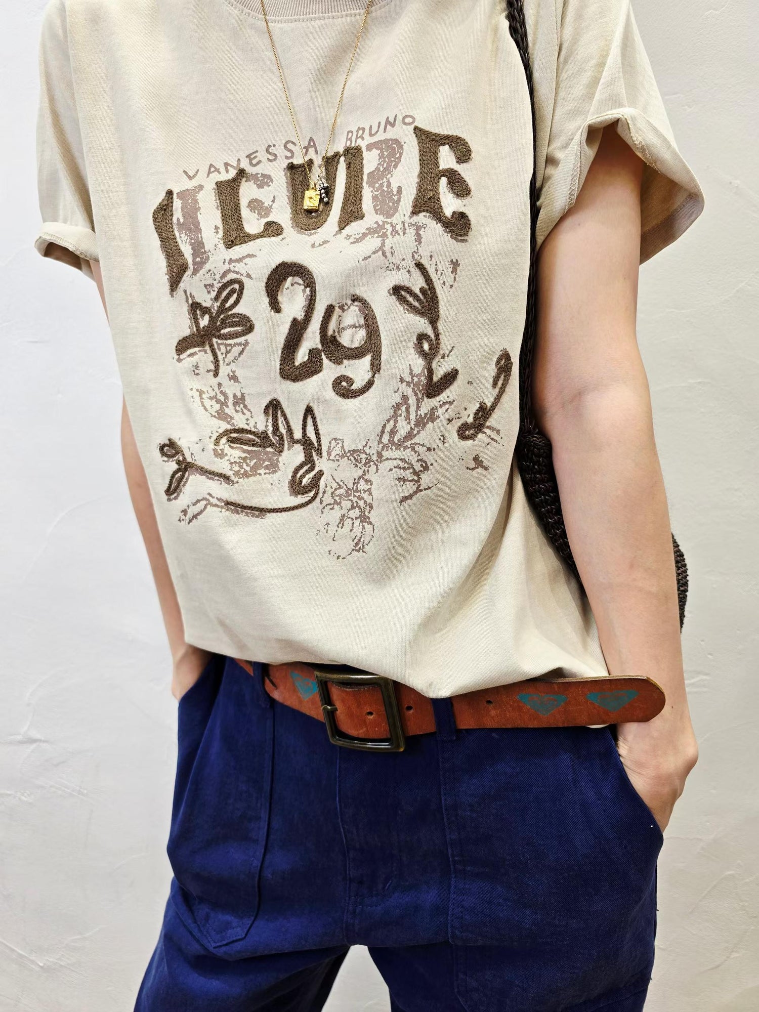韓國直送Doodle Printed Vintage Tee
