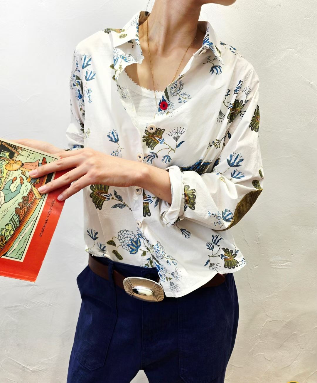 韓國直送Heritage Floral Elbow-Patch Shirt / Pants