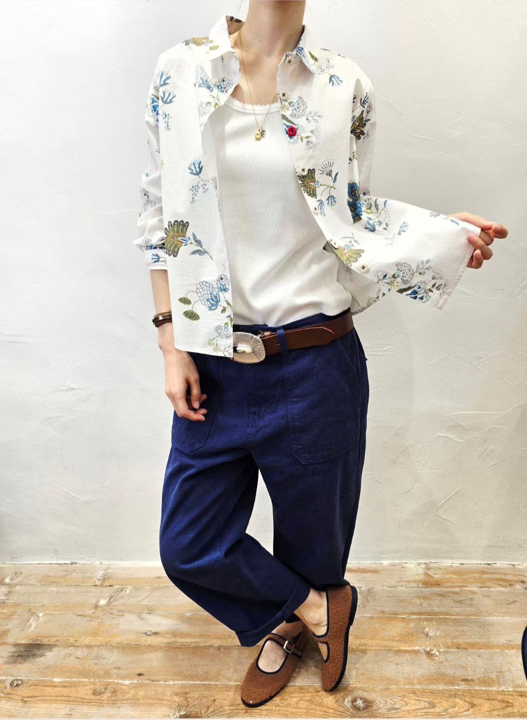 韓國直送Heritage Floral Elbow-Patch Shirt / Pants