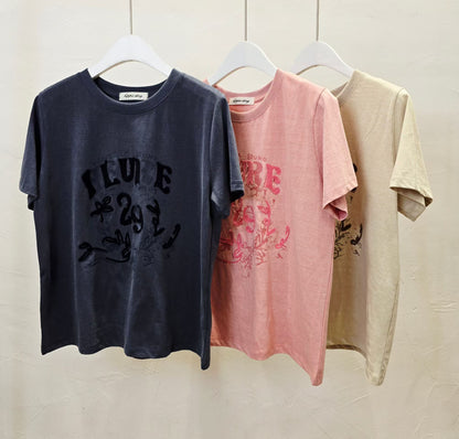 韓國直送Doodle Printed Vintage Tee