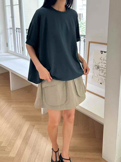 韓國直送Minimalist Drop-Shoulder Loose Tee