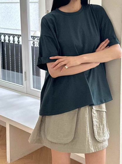 韓國直送Minimalist Drop-Shoulder Loose Tee