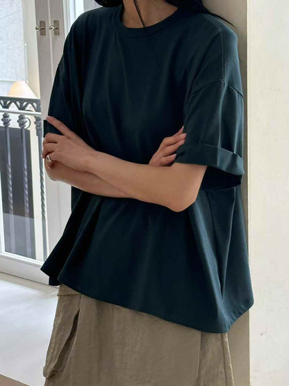 韓國直送Minimalist Drop-Shoulder Loose Tee