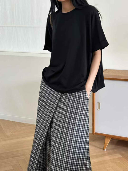 韓國直送Minimalist Drop-Shoulder Loose Tee
