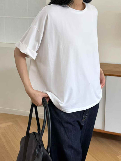 韓國直送Minimalist Drop-Shoulder Loose Tee