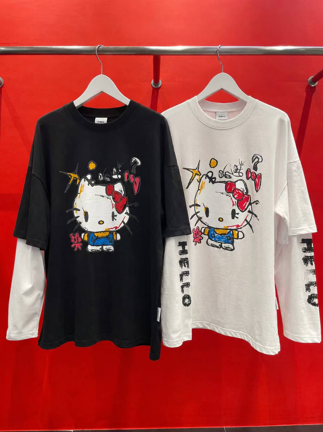 韓國直送PLUS 82 HIYA Graffiti Kitty  Long Sleeve