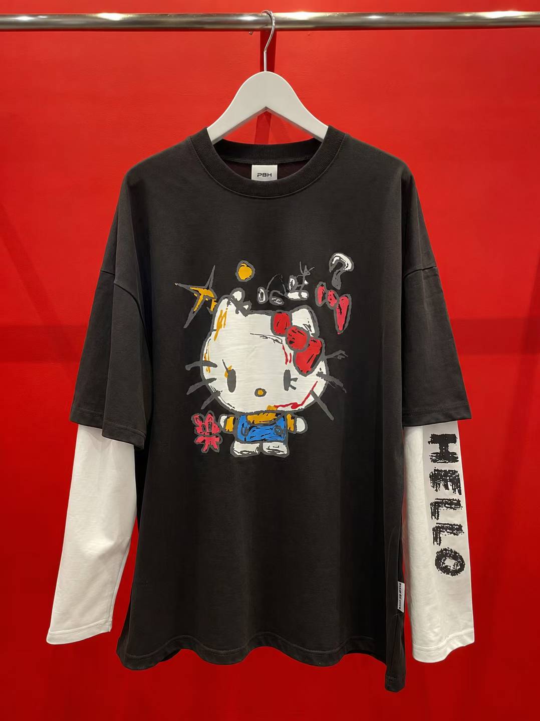 韓國直送PLUS 82 HIYA Graffiti Kitty  Long Sleeve