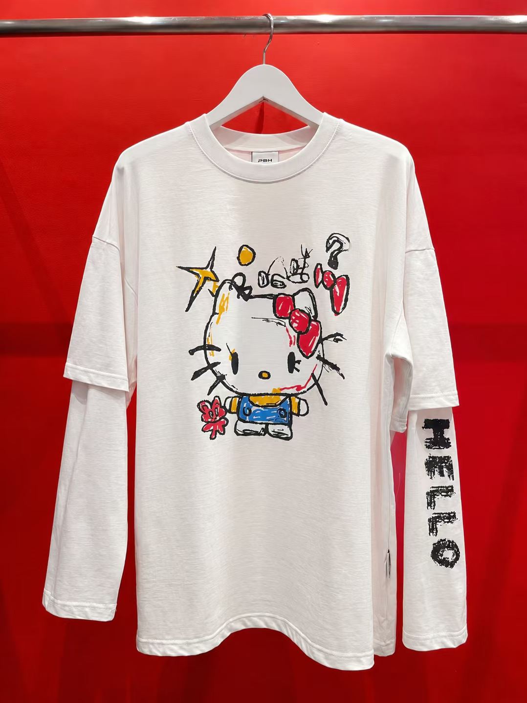 韓國直送PLUS 82 HIYA Graffiti Kitty  Long Sleeve