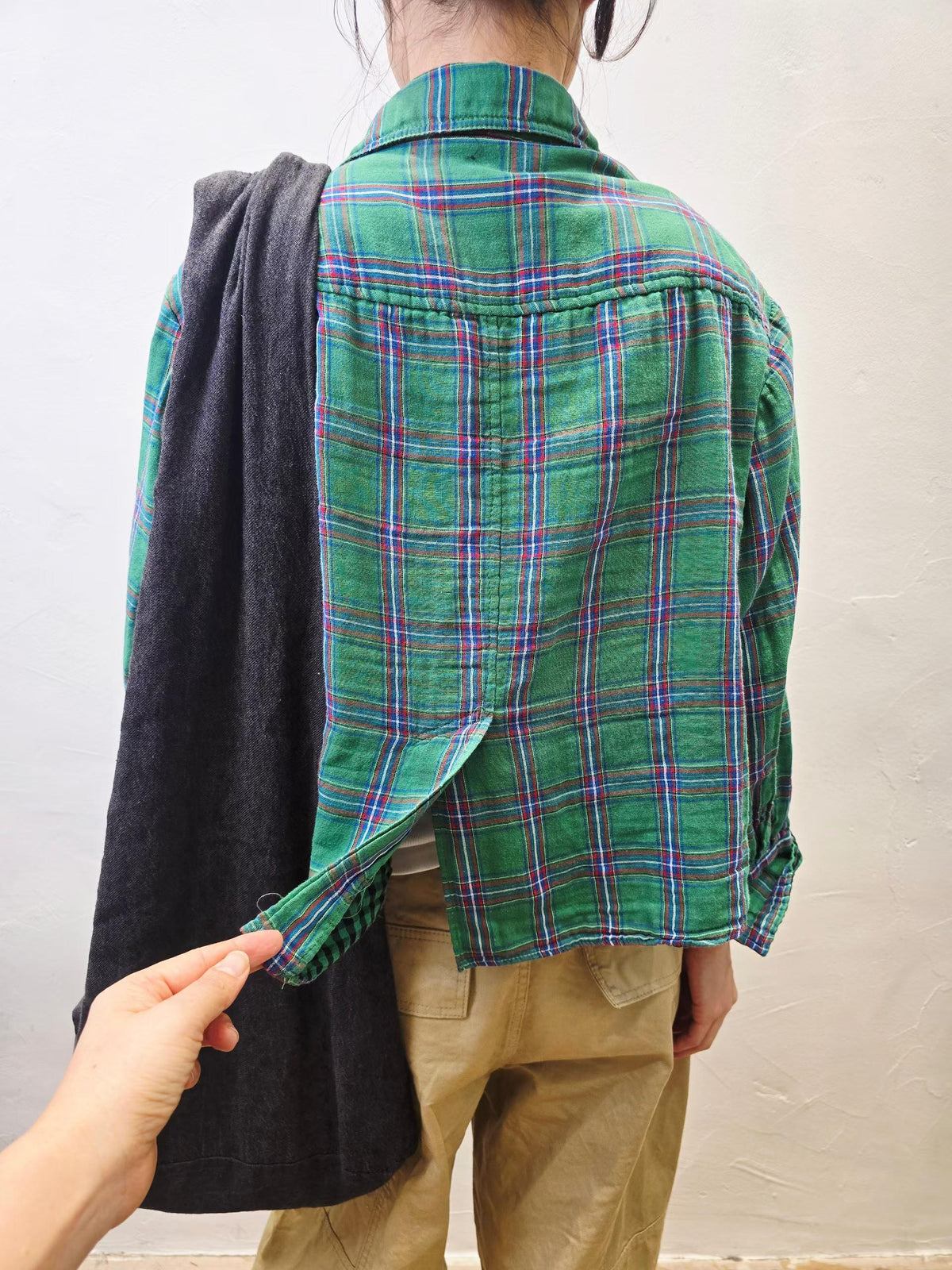 韓國直送Split Plaid Shirt