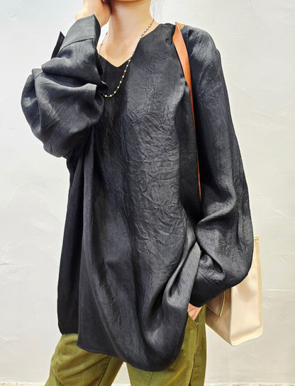 Korean direct delivery Satin Crinkle Top