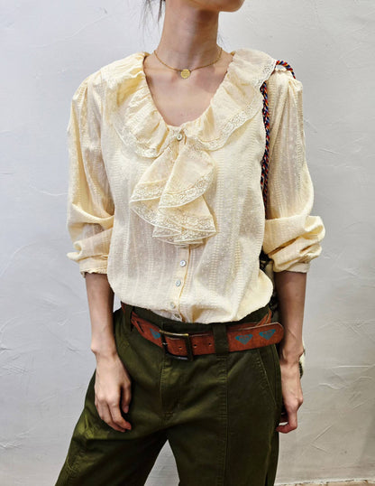 韓國直送Antique Romantic Dobby Dot Shirt